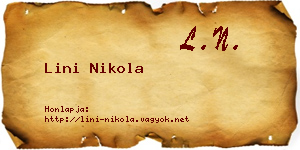 Lini Nikola névjegykártya
